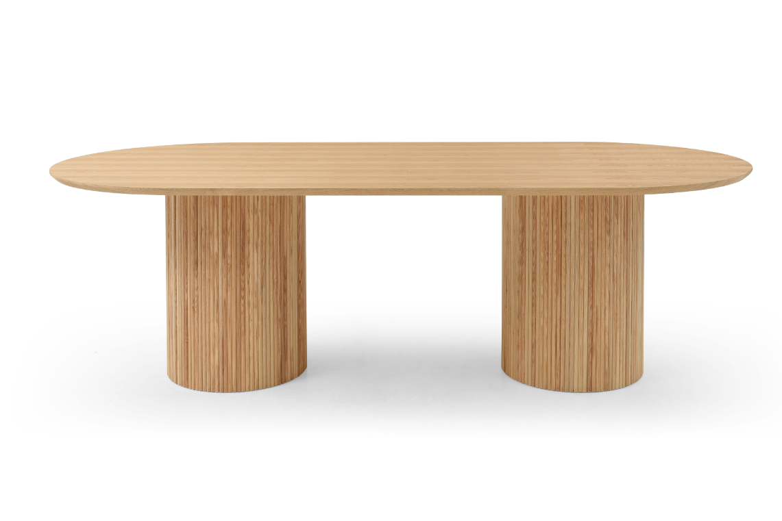 Image of Lantine 240 Dining Table - Pill Shaped - Ash Oak
