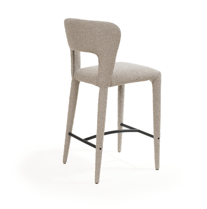 Image of Pari I Bar Stool - Chex Boucle Steam