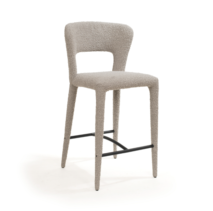 Image of Pari I Bar Stool - Chex Boucle Steam