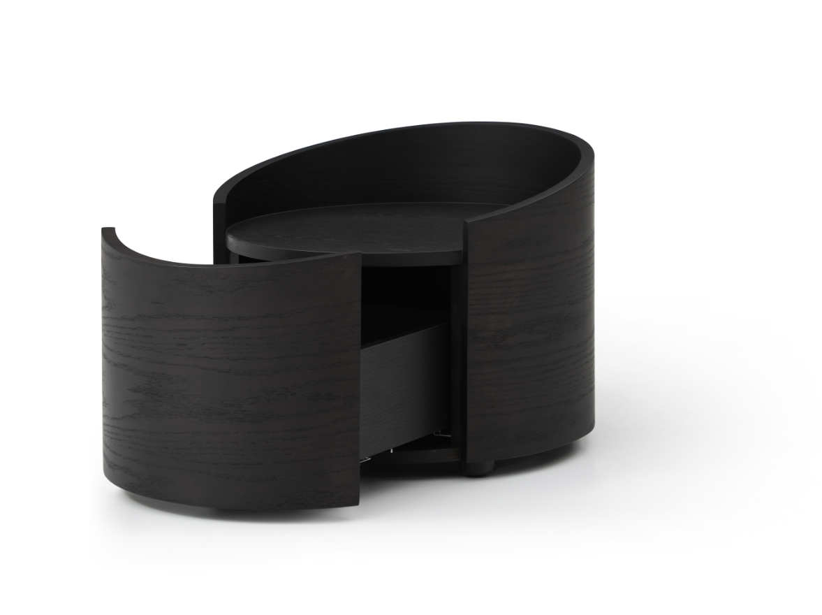 Image of Amond Bedside - Smoke Oak