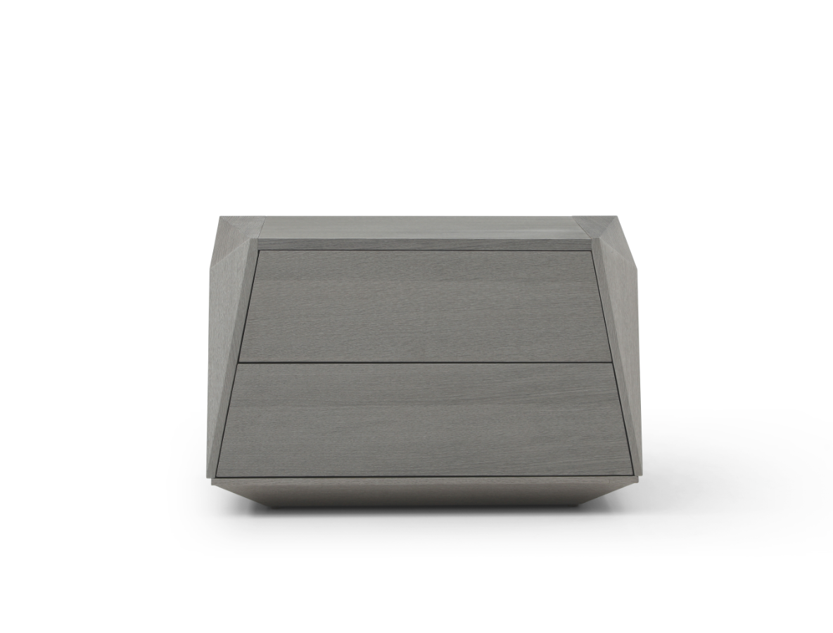Image of Madon Wide Bedside Table 700mm - Dark Grey Oak