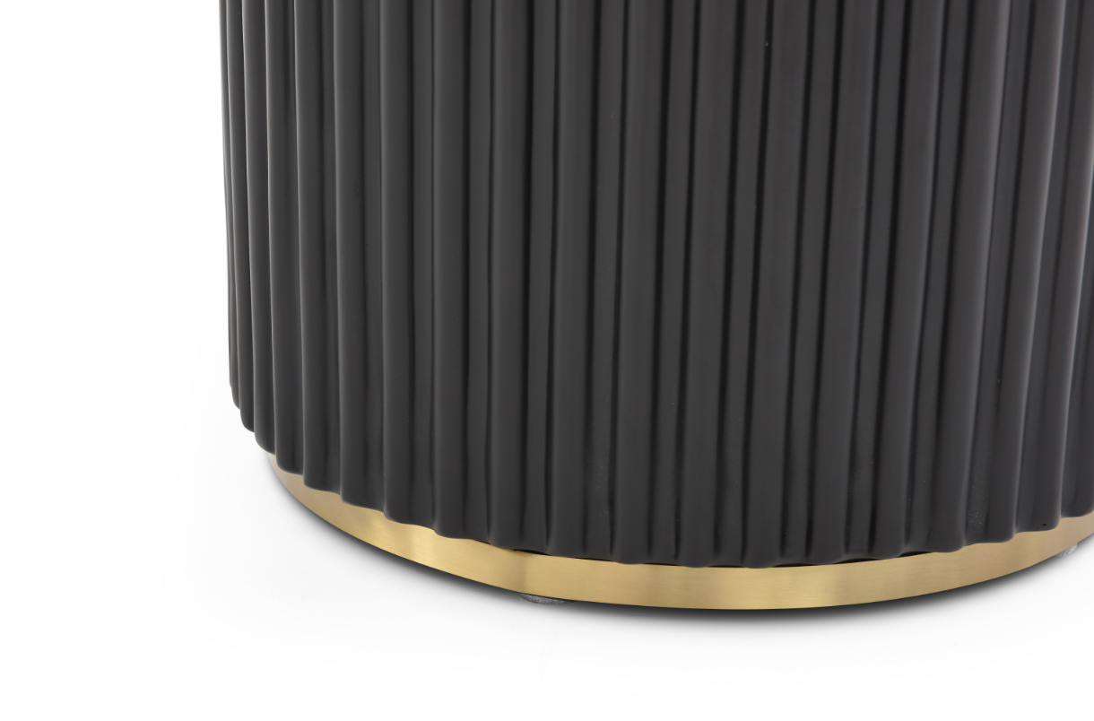 Image of Lantine 280 Dining Table - Black Oak & Brass
