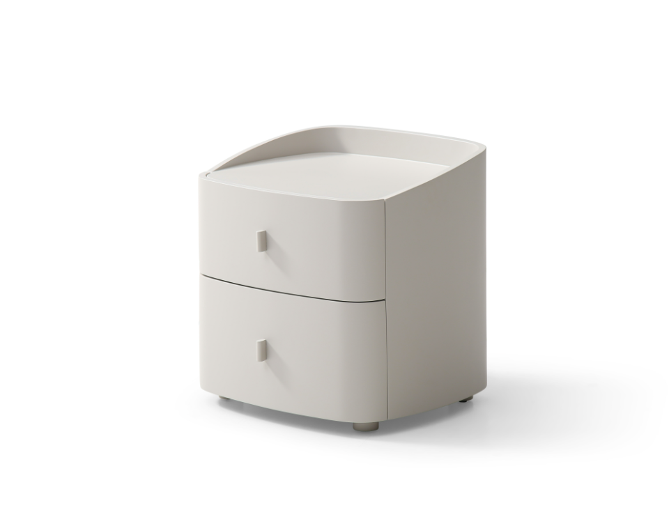 Image of Vertu Bedside Table - Matte Beige