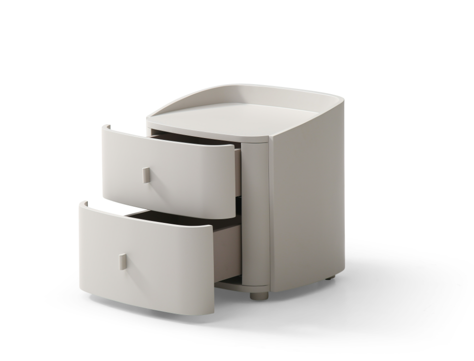 Image of Vertu Bedside Table - Matte Beige