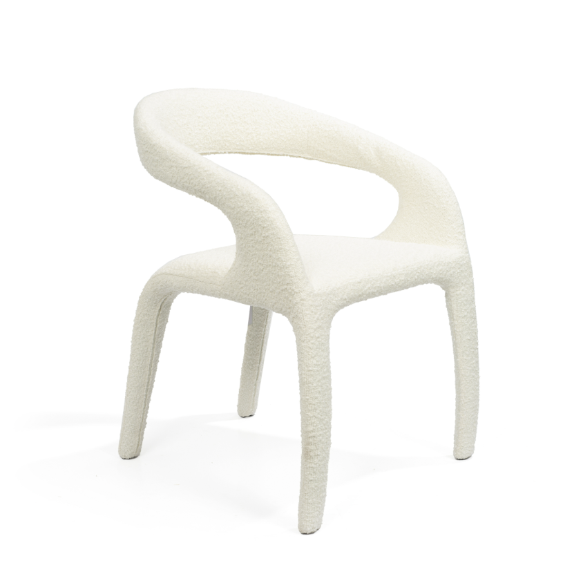 Image of Escada Dining Chair - Chex Bouclé Polar
