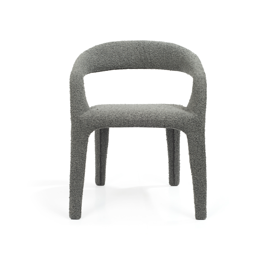 Image of Escada Dining Chair - Chex Bouclé Charcoal