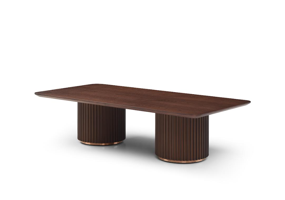 Image of Lantine Coffee Table - Double Pedestal - Walnut
