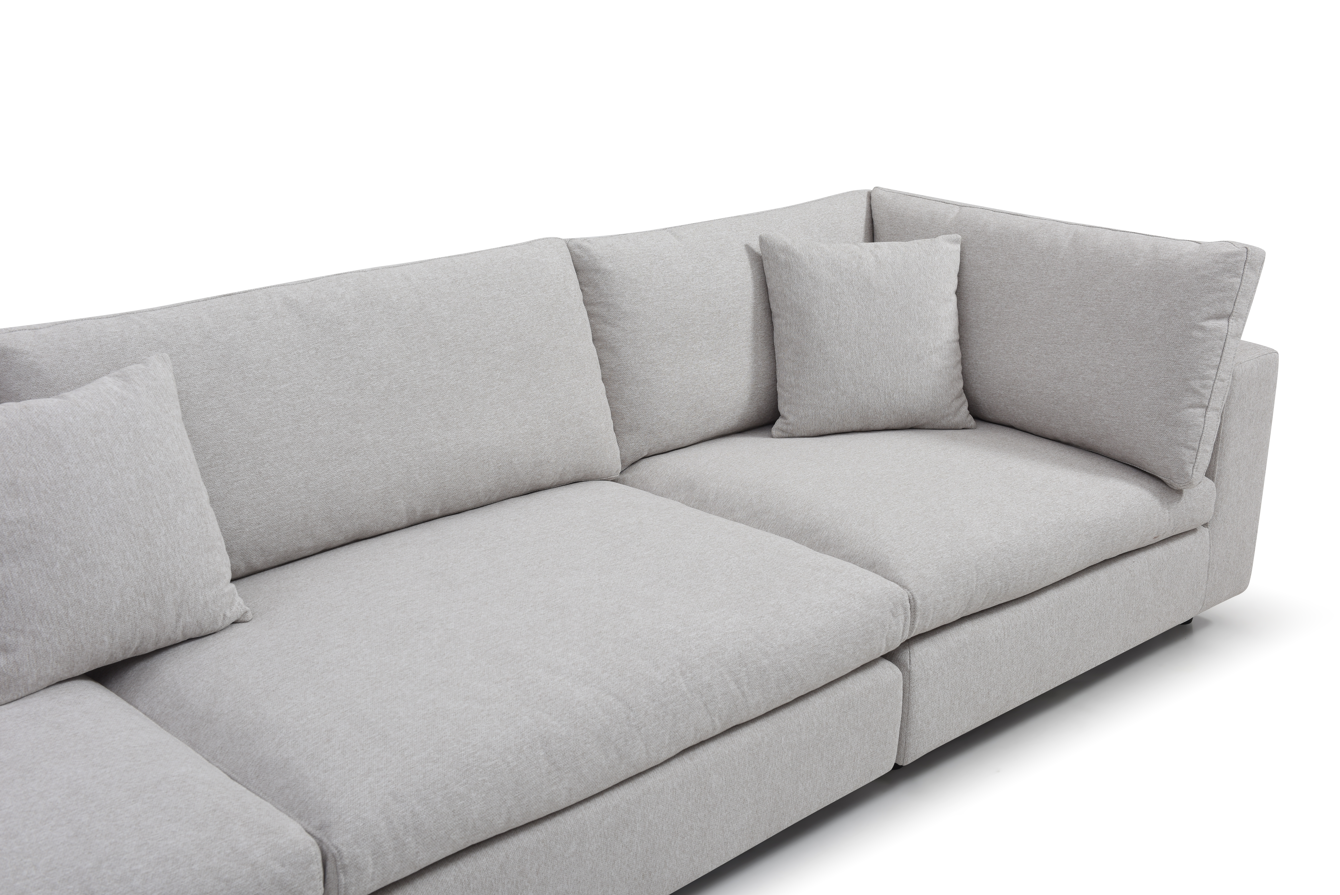 Image of Blanco 5 Piece Modular Sofa - Avery Velour Cream