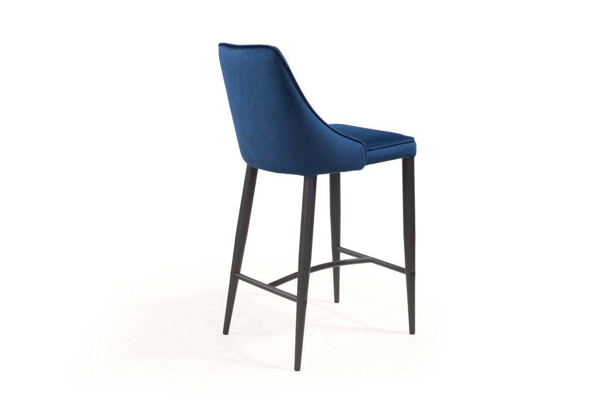 Image of Alain Bar Stool - Navy Velvet
