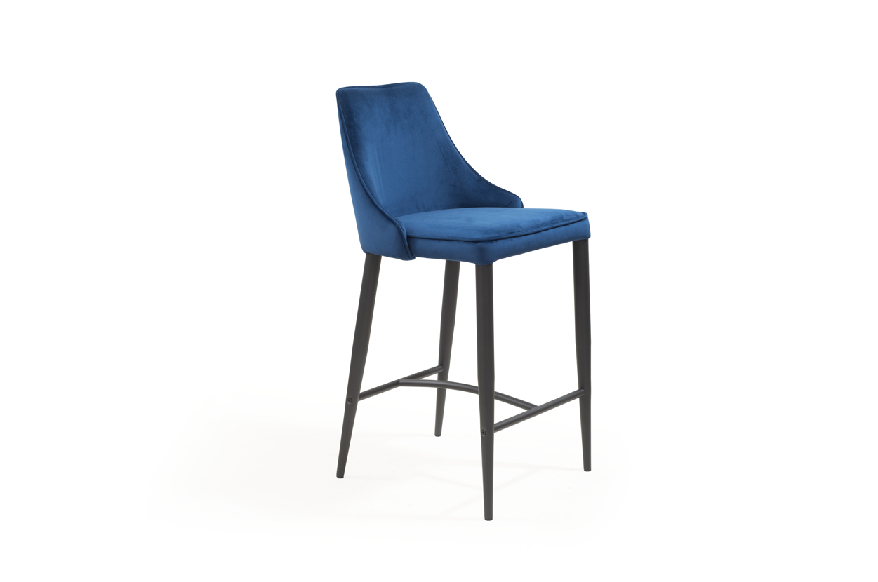 Image of Alain Bar Stool - Navy Velvet