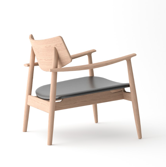 Image of Mono Solid Oak & Black Lounge Chair