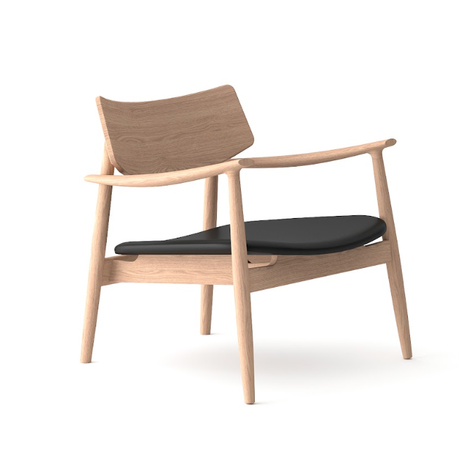 Image of Mono Solid Oak & Black Lounge Chair
