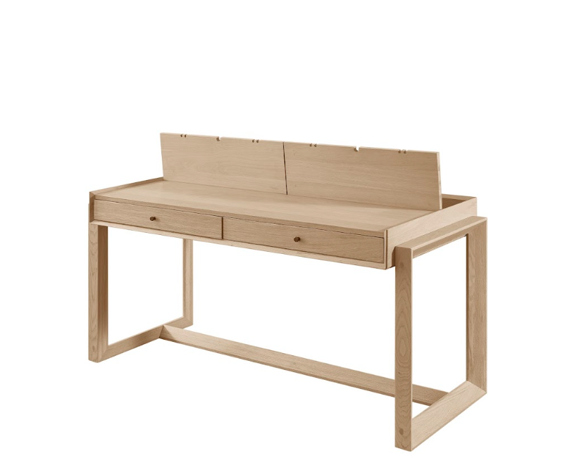Image of Offset Solid Oak Desk - Natural