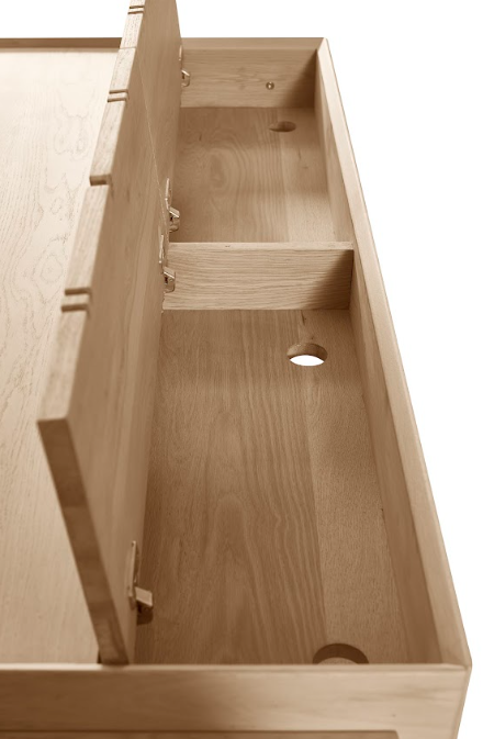 Image of Offset Solid Oak Desk - Natural