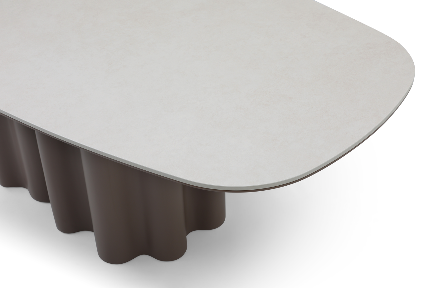 Image of Moon Dining Table - 200 - Cocoa & Cream Ceramic