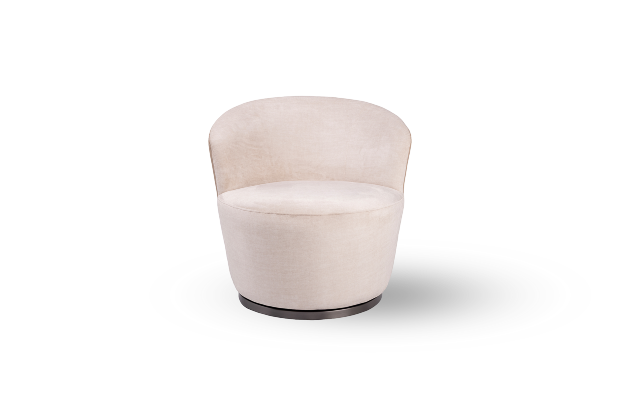 Image of Derry Swivel Chair - Bella Velour Cream & Taupe