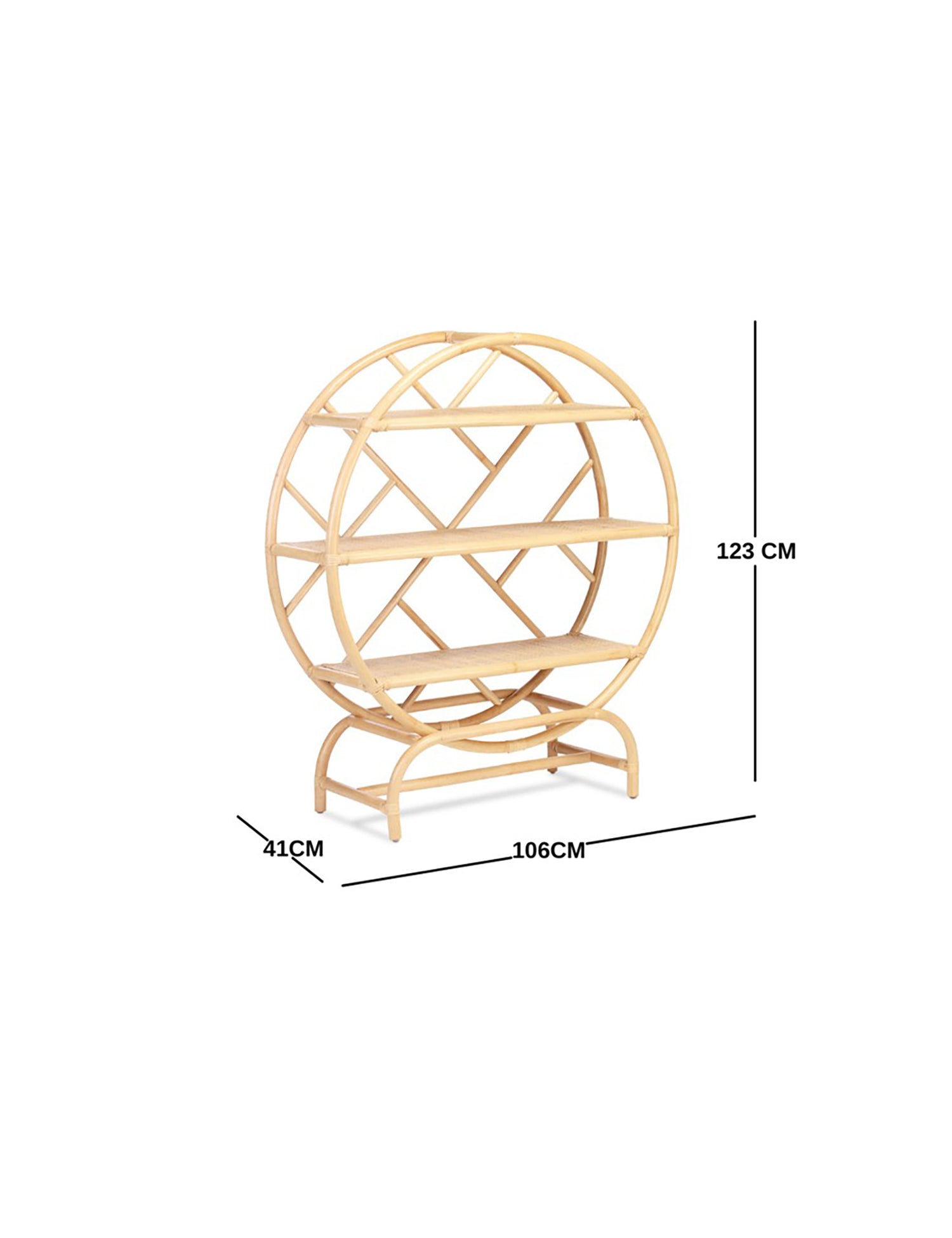 Medium Verona Natural Rattan Etagere