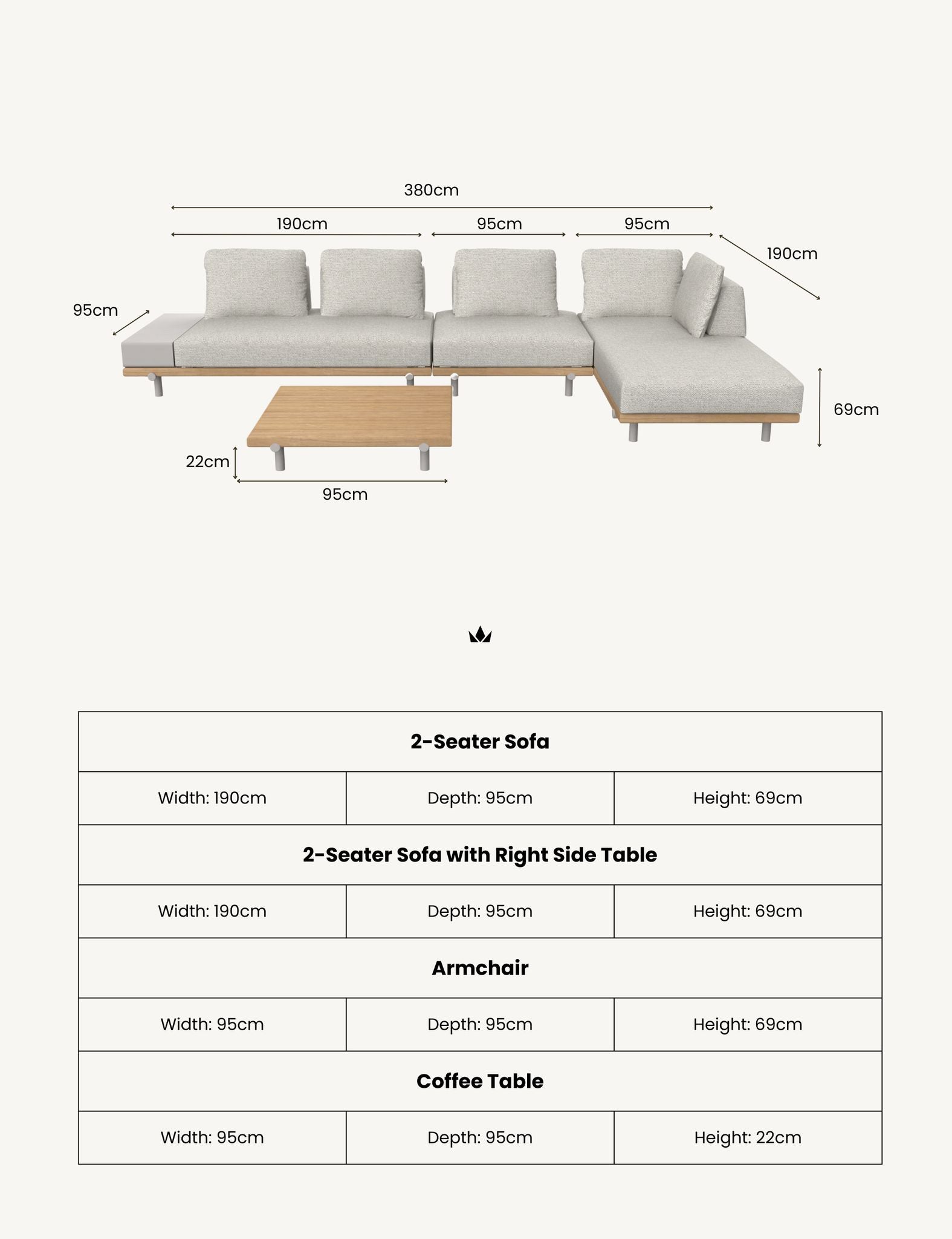 Image of TILT Modular Lounging Sofa Set with Coffee Table