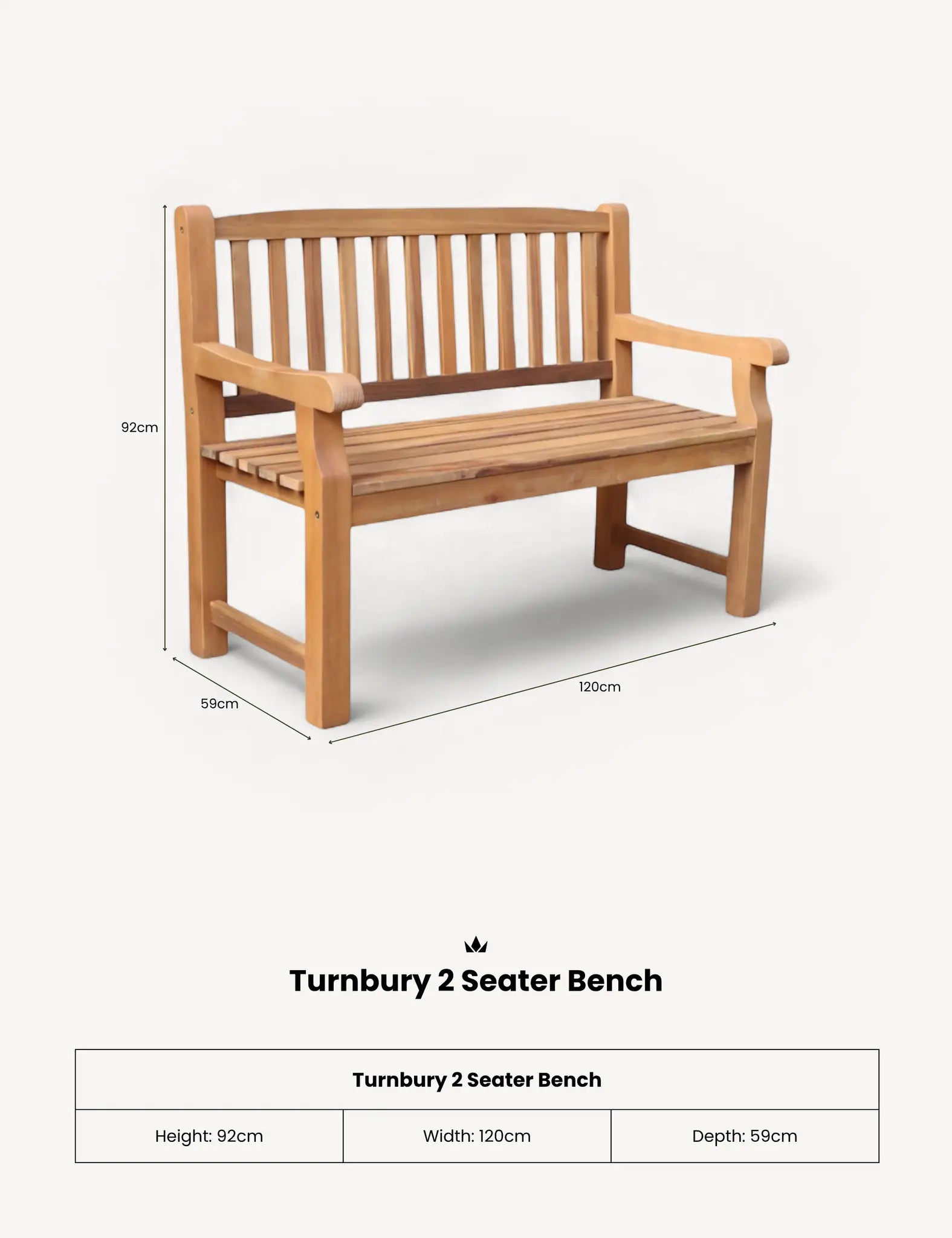 Image of Turnbury 2 Seater Bench