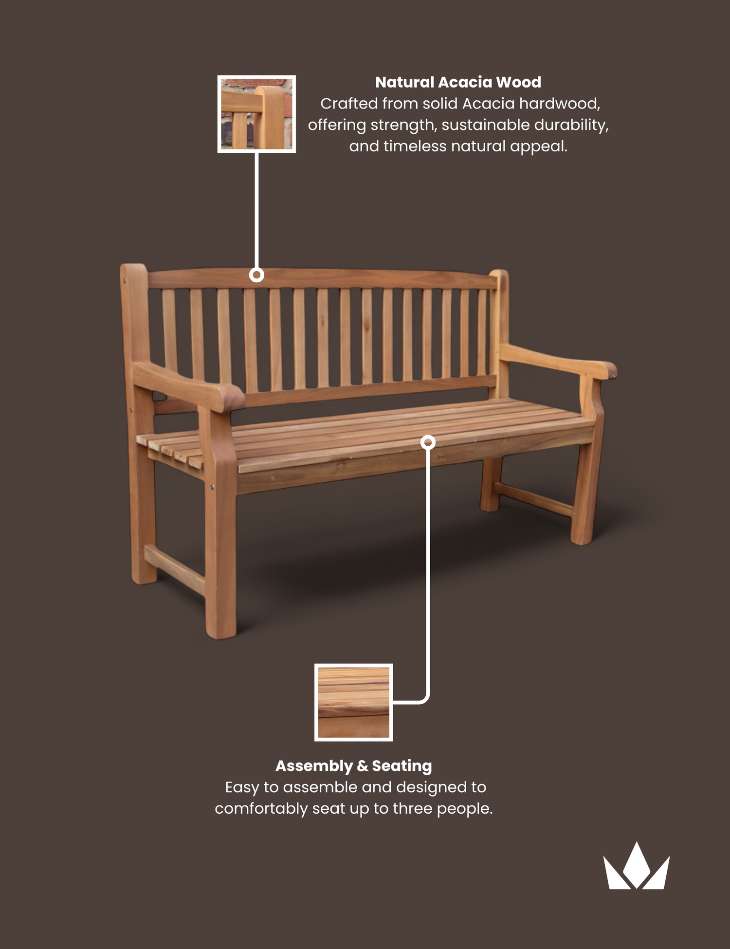 Turnbury 3 Seater Bench