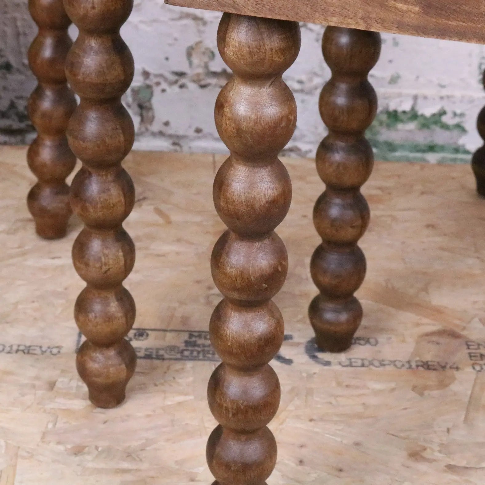 Image of Tivani Wooden Side Table Set of 2 Bobbin Legs