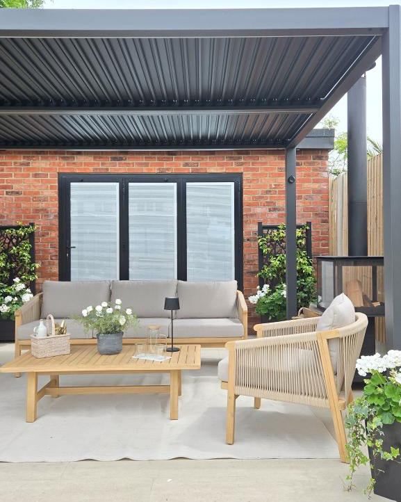 Roma 5 Seater Triple Lounge Set with Rectangular Coffee Table