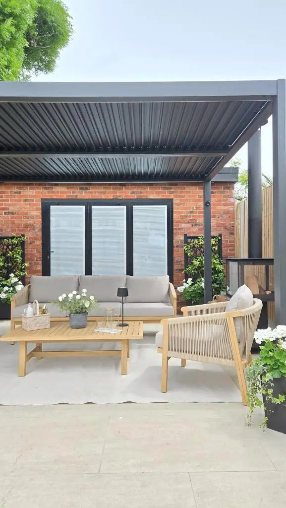 Roma 5 Seater Triple Lounge Set with Rectangular Coffee Table