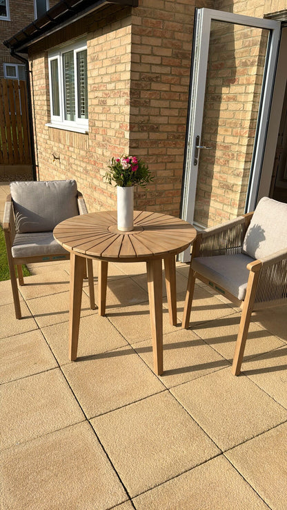 Roma 2 Seater Round Sunray Bistro Set with Roma Dining Chairs