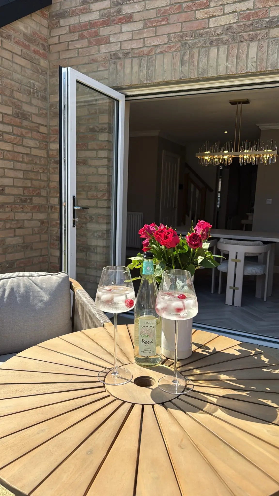 Image of Roma 2 Seater Round Sunray Bistro Set with Roma Dining Chairs