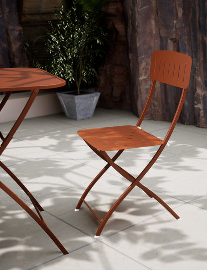 Venice 2 Seater Folding Bistro Set in Cayenne Orange