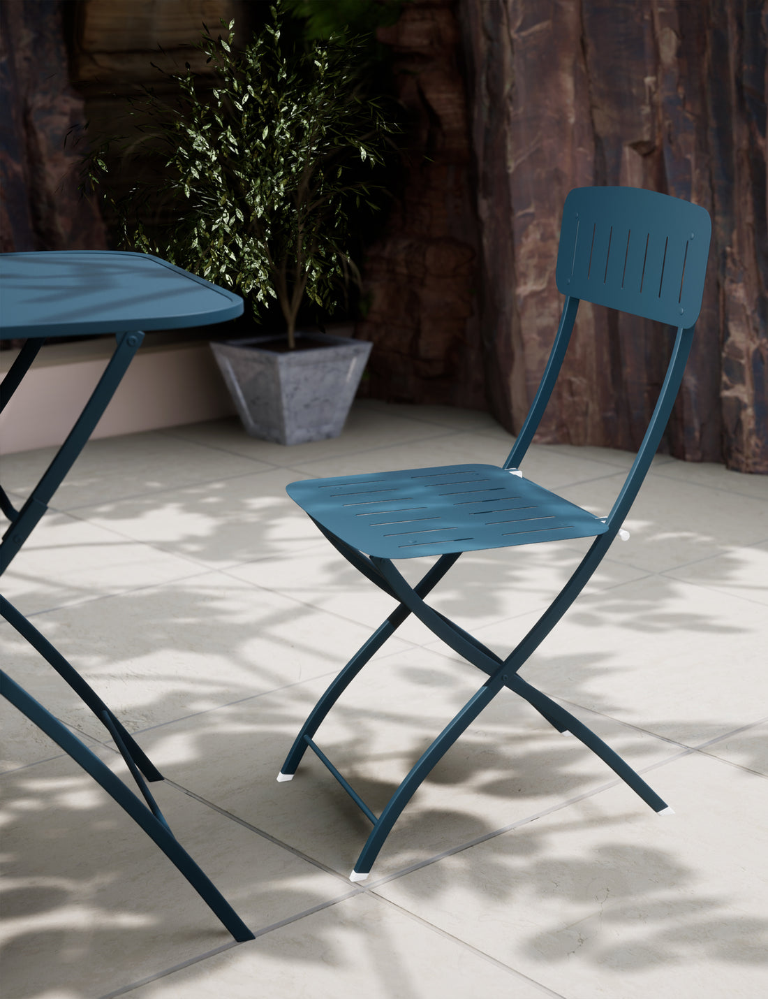 Venice 2 Seater Folding Bistro Set in Caribbean Blue
