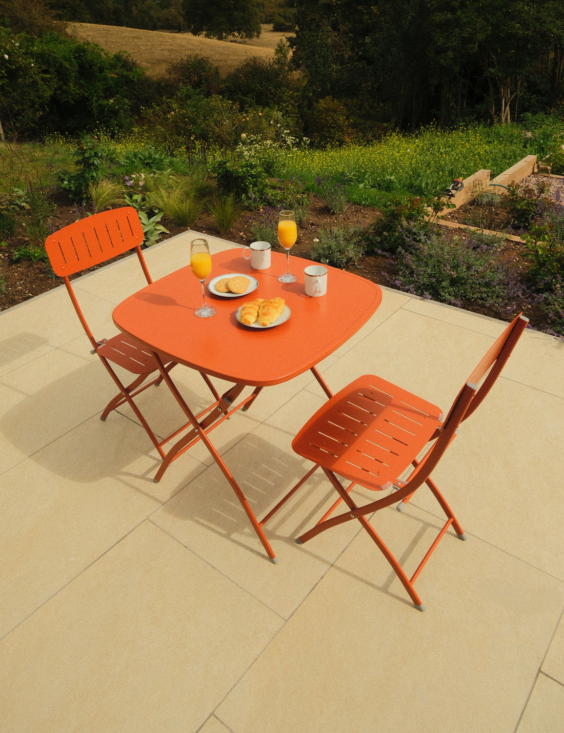 Venice 2 Seater Folding Bistro Set in Cayenne Orange