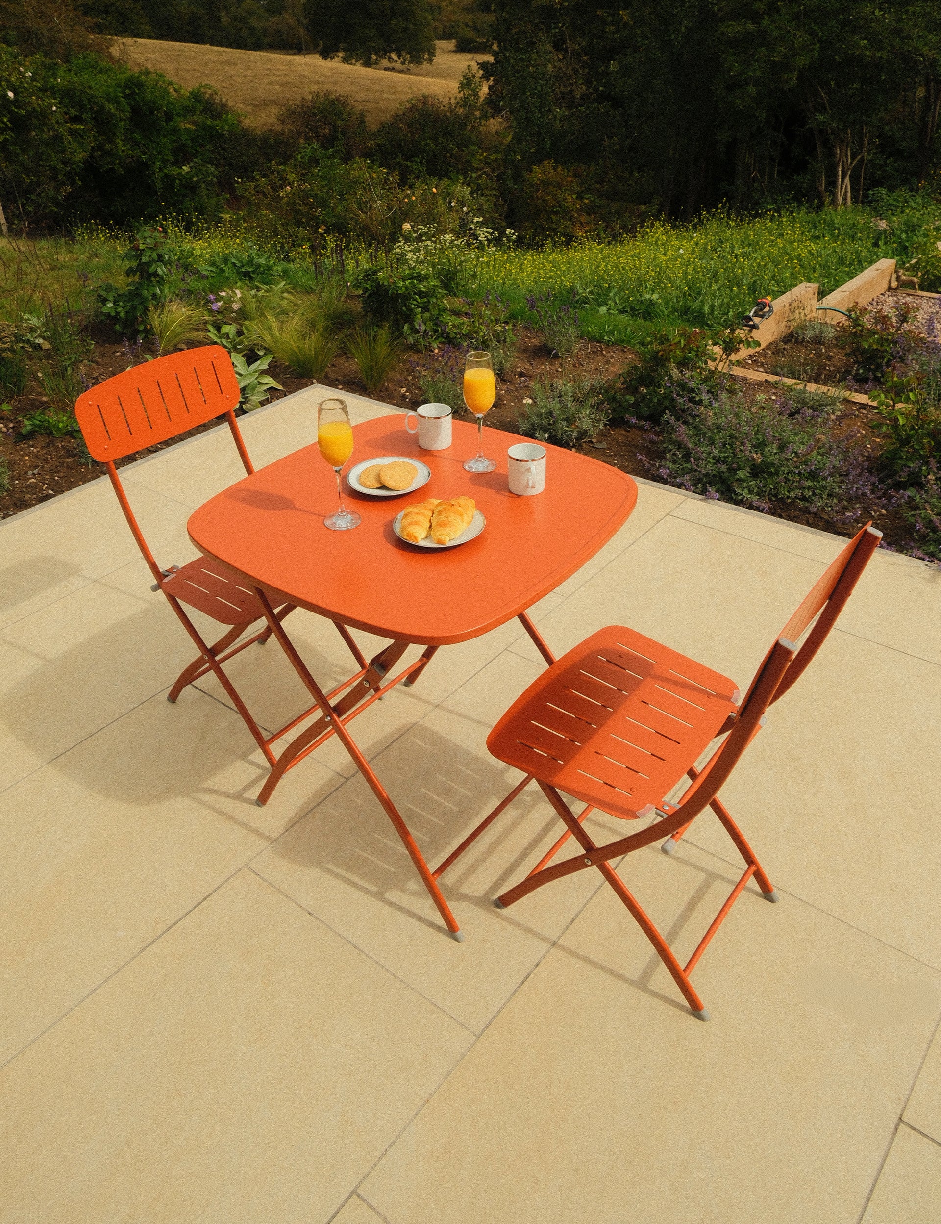 Venice 2 Seater Folding Bistro Set in Cayenne Orange