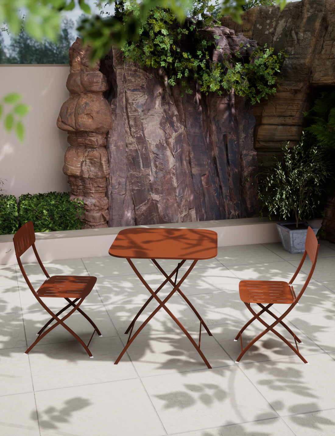 Venice 2 Seater Folding Bistro Set in Cayenne Orange