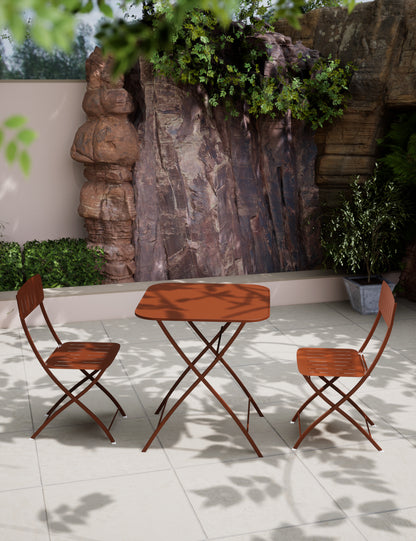 Venice 2 Seater Folding Bistro Set in Cayenne Orange