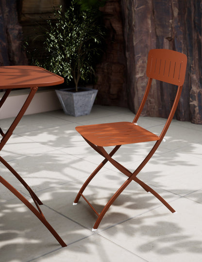 Venice 2 Seater Folding Bistro Set in Cayenne Orange