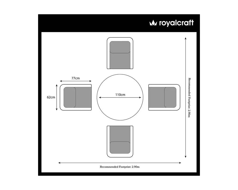 Image of Wentworth 4 Seater Comfort Dining Set