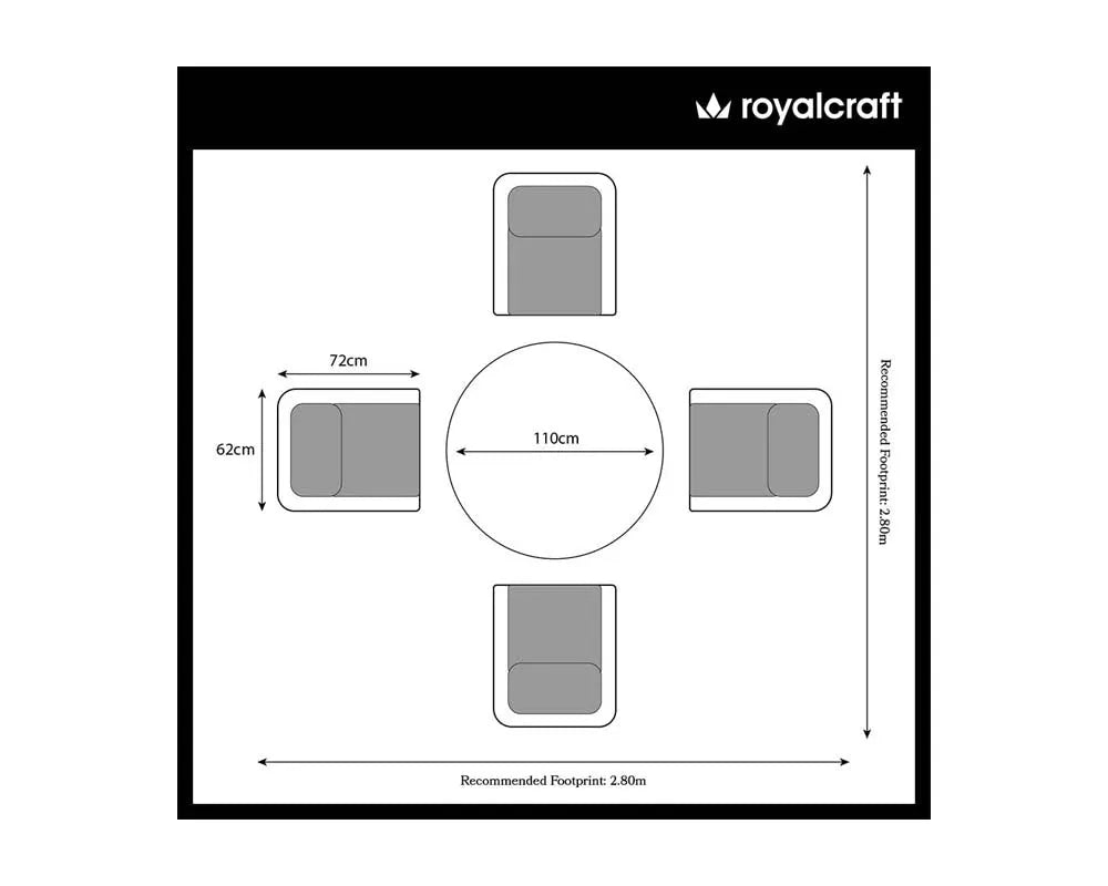 Image of Wentworth 4 Seater Imperial Dining Set