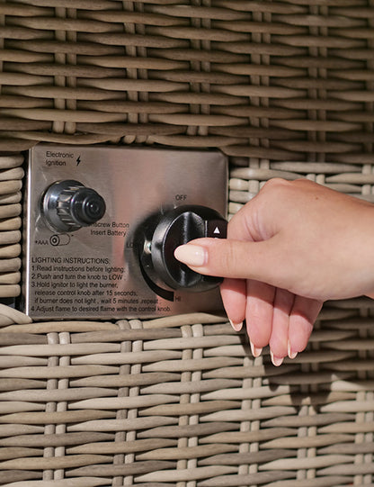 Wentworth 8 Seater Deluxe Modular Corner Dining &amp; Lounging Set with Square Fire Pit Table