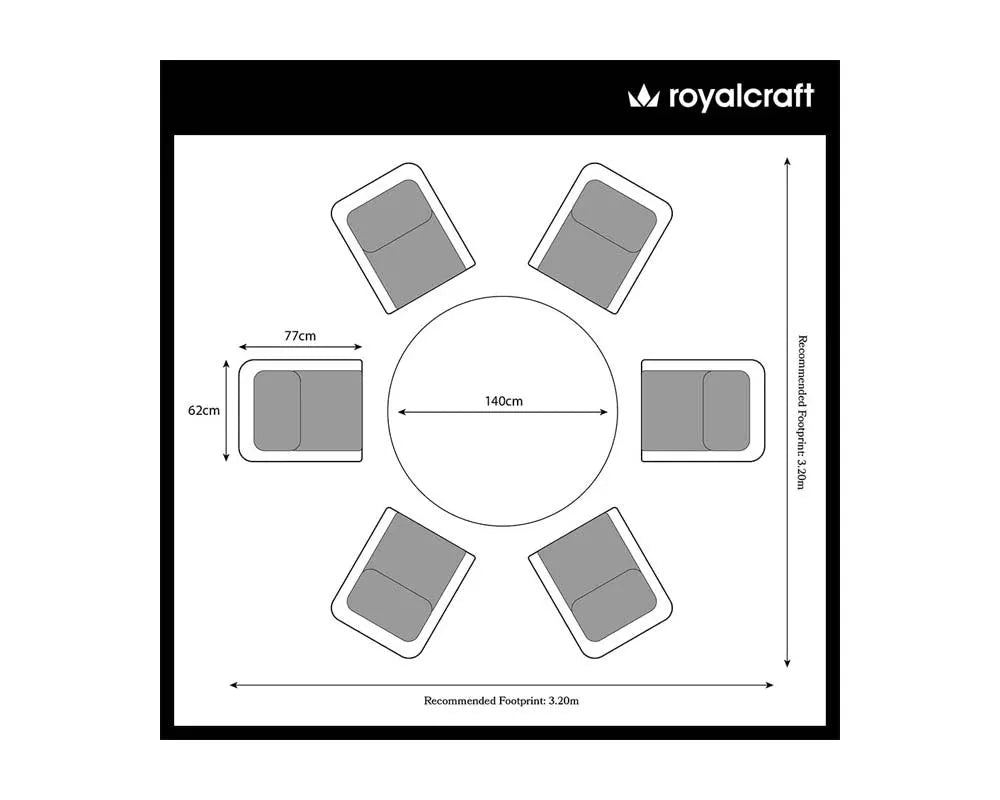 Image of Wentworth 6 Seater Comfort Dining Set