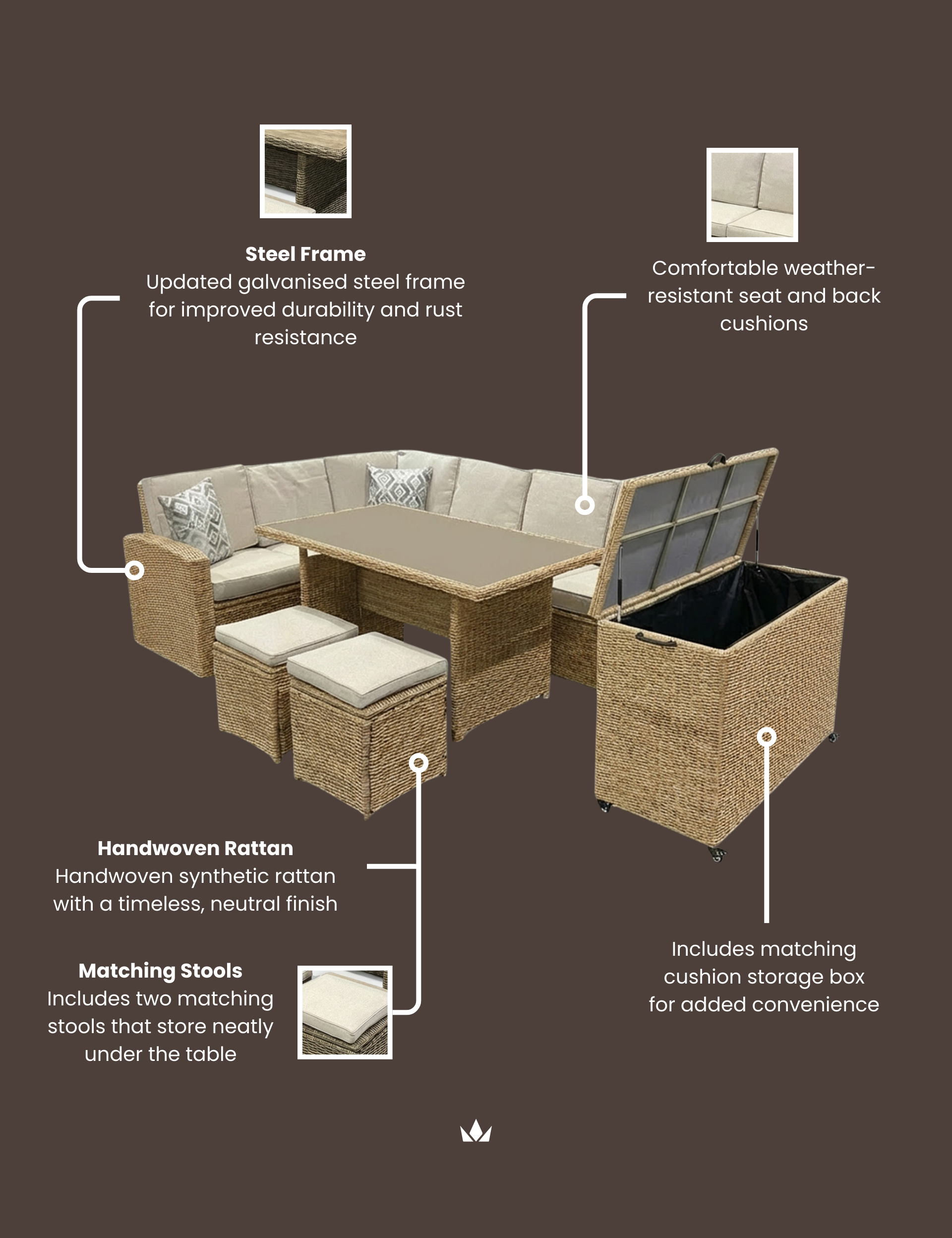 Image of Wentworth Corner Dining Set with Storage Box