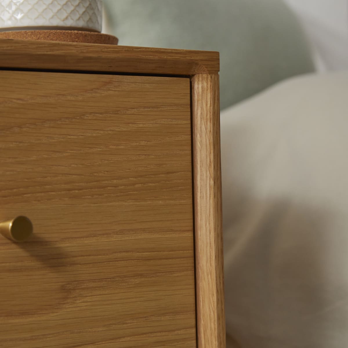 Image of Wright Narrow Oak Bedside Table