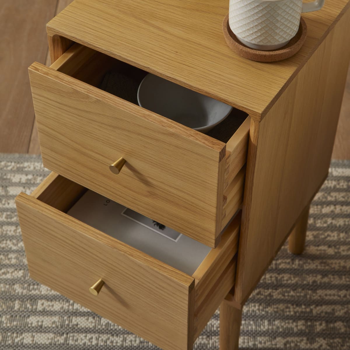 Image of Wright Narrow Oak Bedside Table