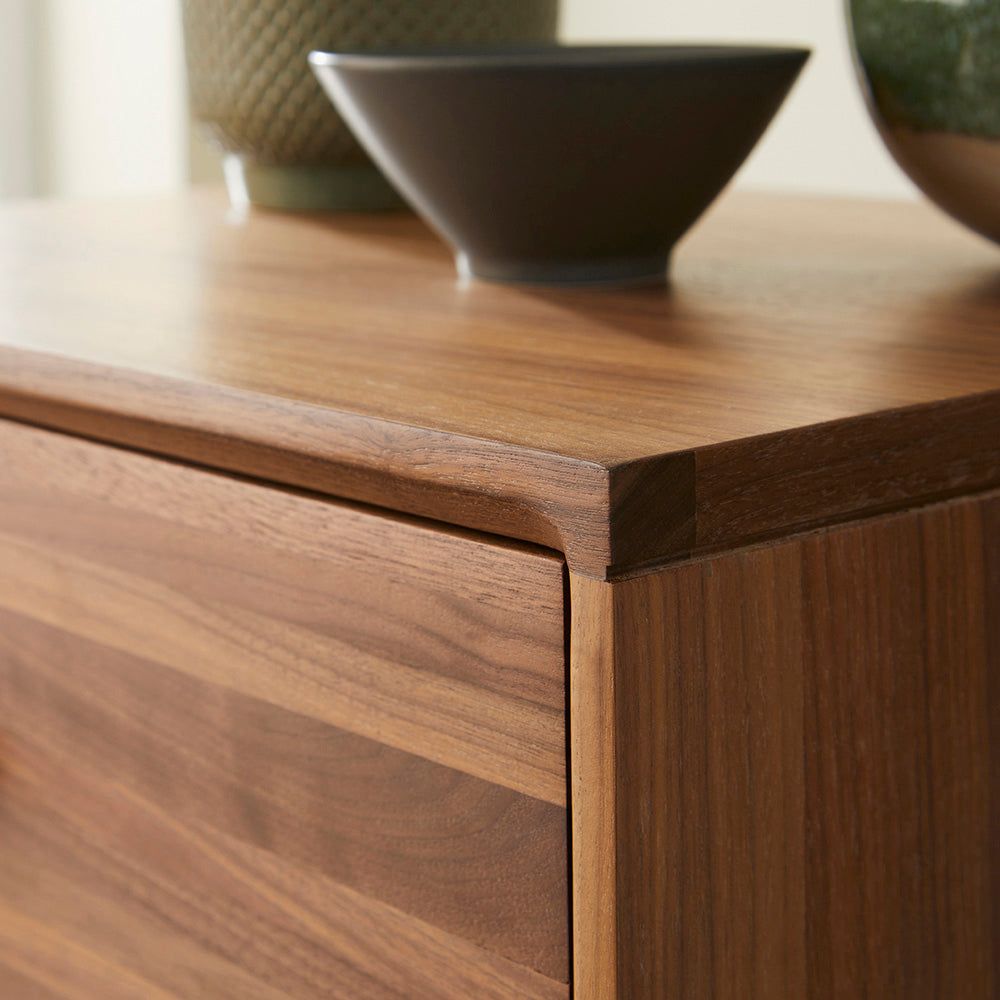 Image of Wright Walnut Tallboy Chest of 5 Drawers