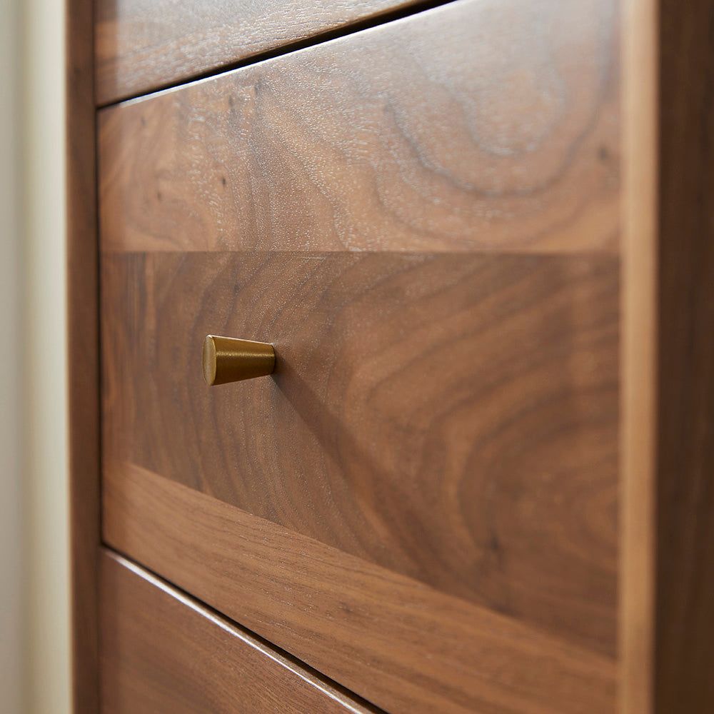 Image of Wright Walnut Tallboy Chest of 5 Drawers