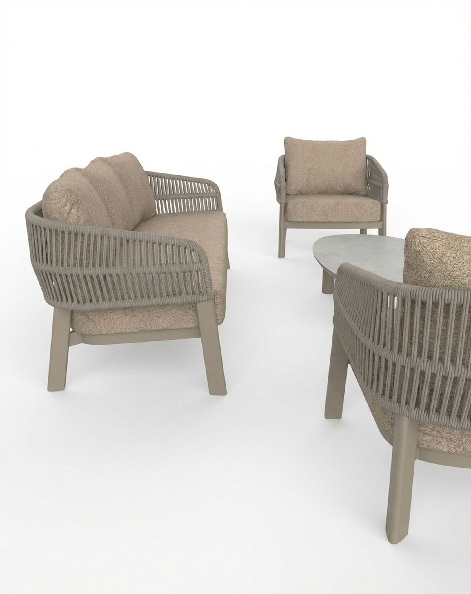 Image of ZURO 5-Seater Lounging Set with Coffee Table