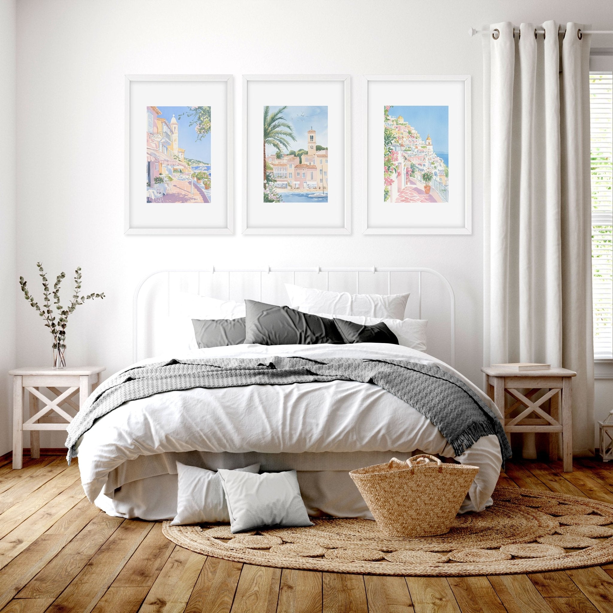 Image of Above The Bed Wall Decor | Set of 3 Beach Decor Wall art Prints