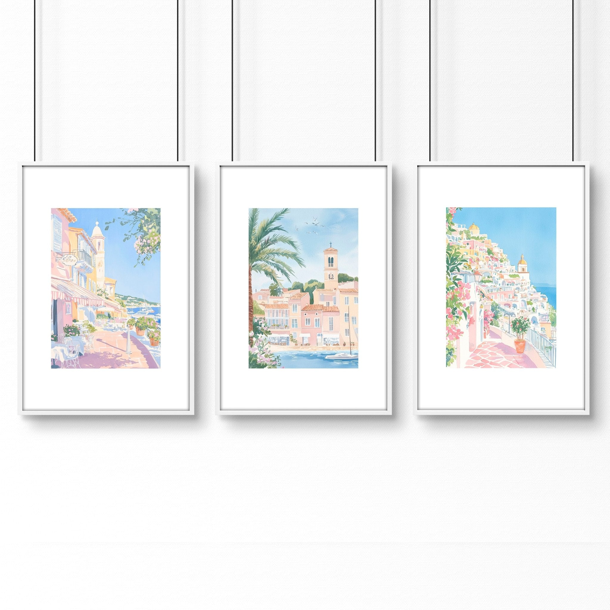Image of Above The Bed Wall Decor | Set of 3 Beach Decor Wall art Prints
