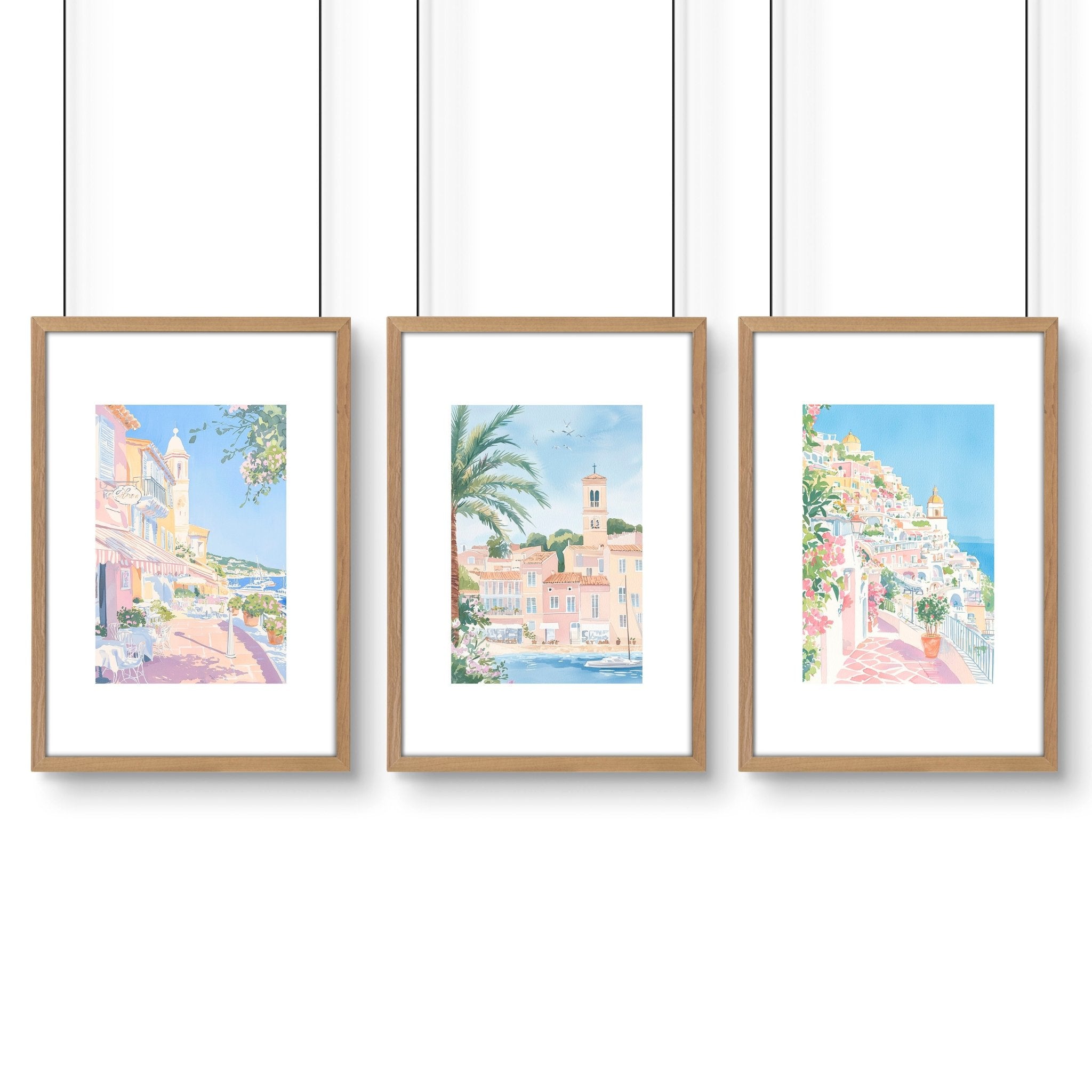 Image of Above The Bed Wall Decor | Set of 3 Beach Decor Wall art Prints