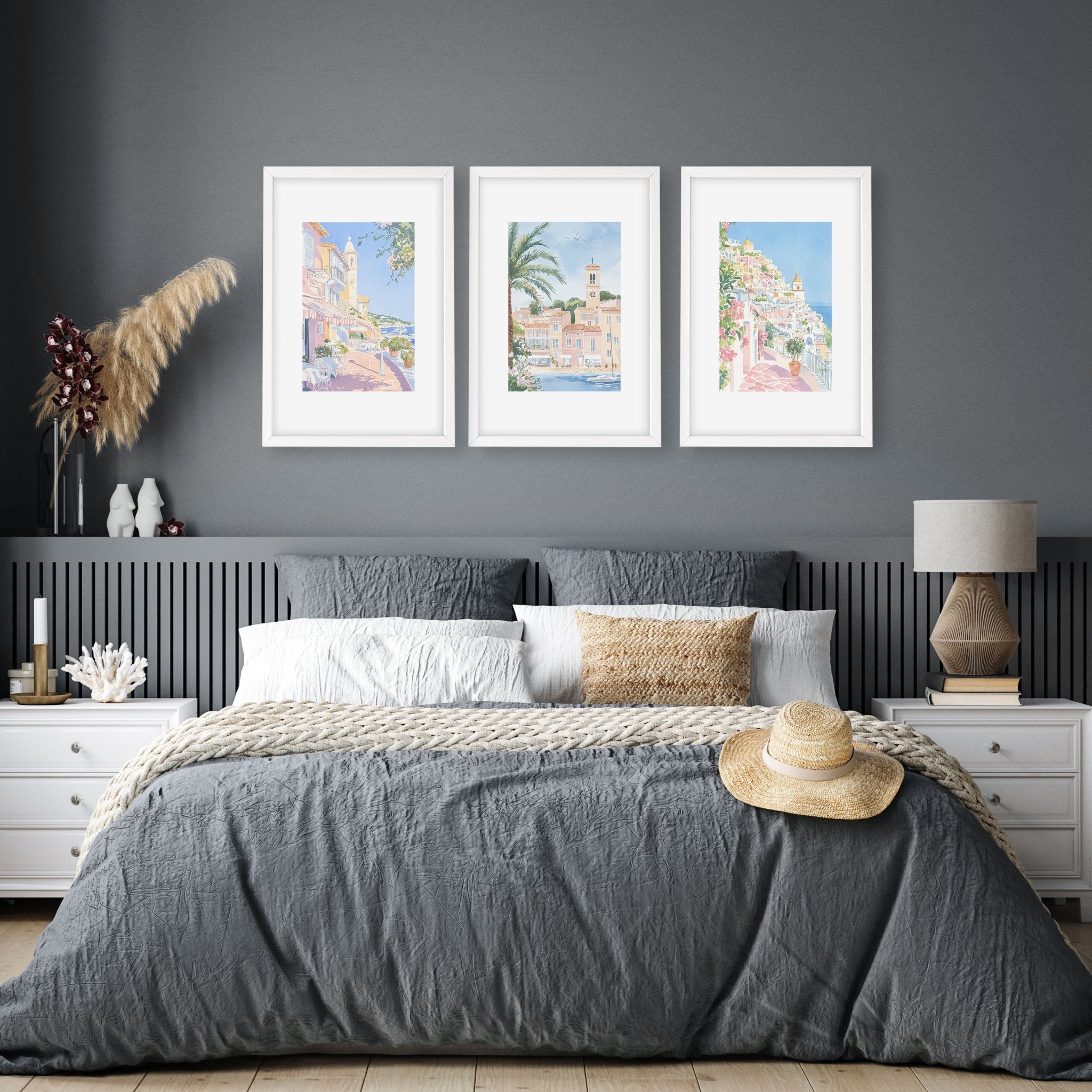 Image of Above The Bed Wall Decor | Set of 3 Beach Decor Wall art Prints